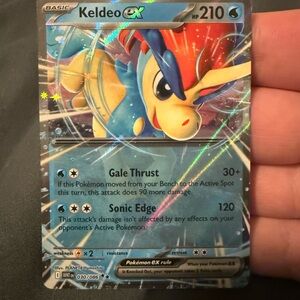 Pokemon Keldeo EX Trading Card - Blue and Red